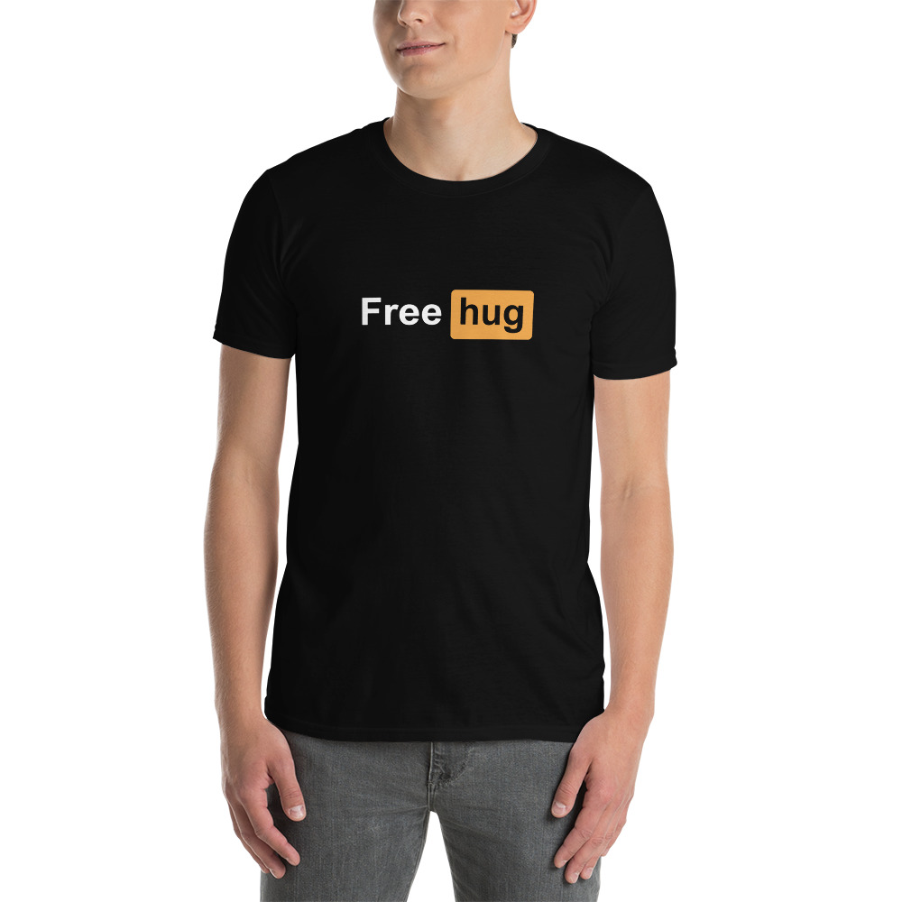 Free Hug t-shirt in a similar style to the Porn Hub Logo